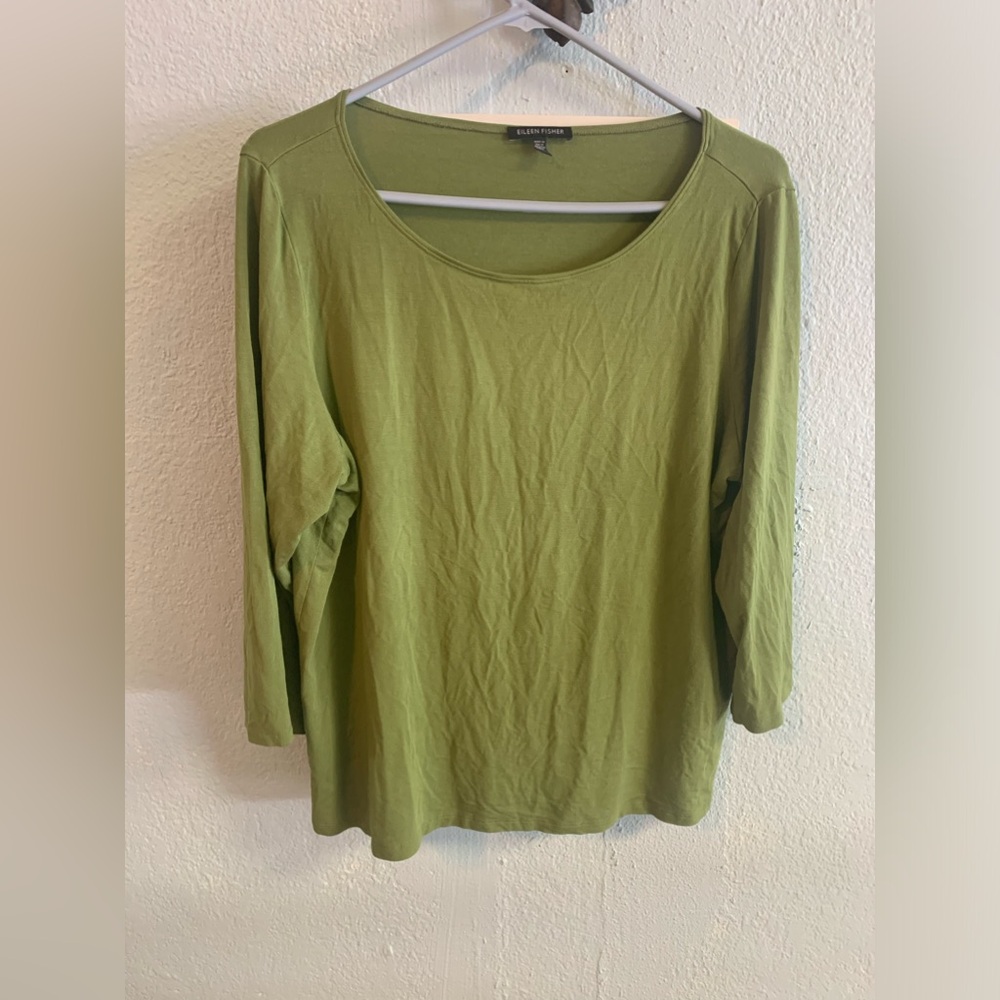 Eileen Fisher xl women green blouse